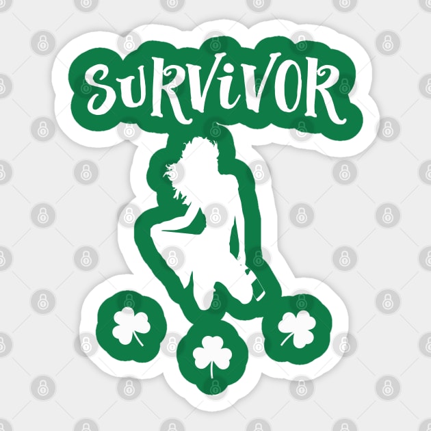 Funny St Patrick Paddy's Day Survivor Drunk Lady Sticker by familycuteycom